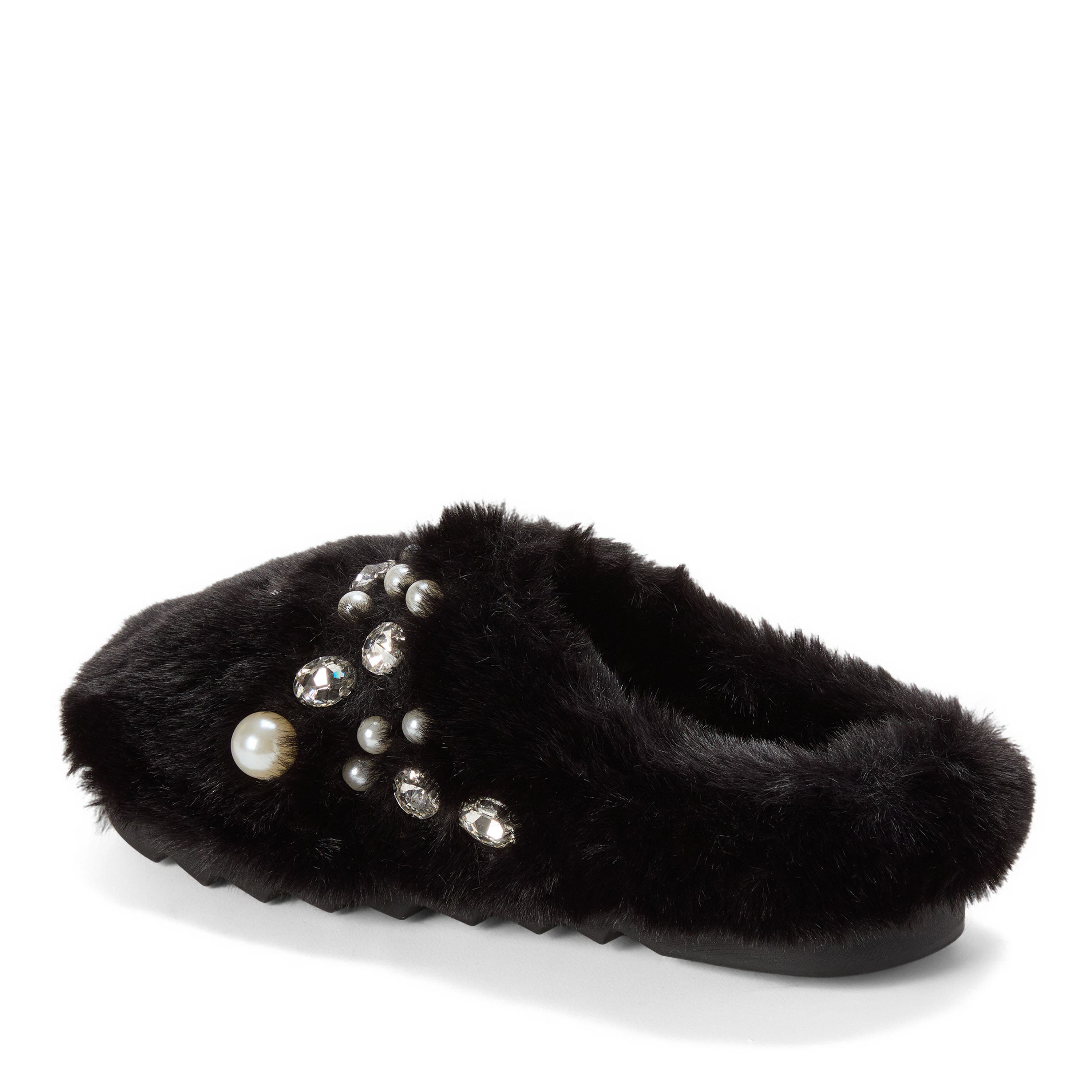 DEARFOAMS Annabelle Pile Clog with Embellishment, Alternate, color, Black