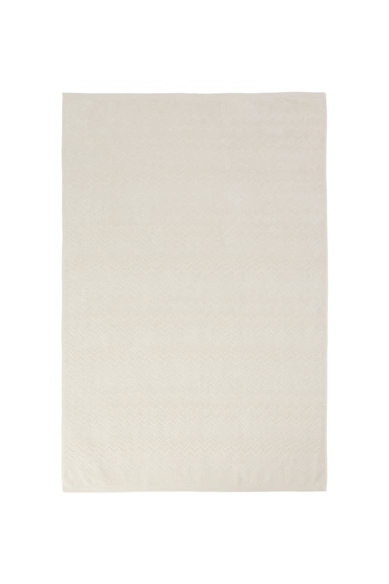 Chalk 150x100 Cm Beach Towel In Zigzag Cotton Terry Cloth, Alternate, color, Brown