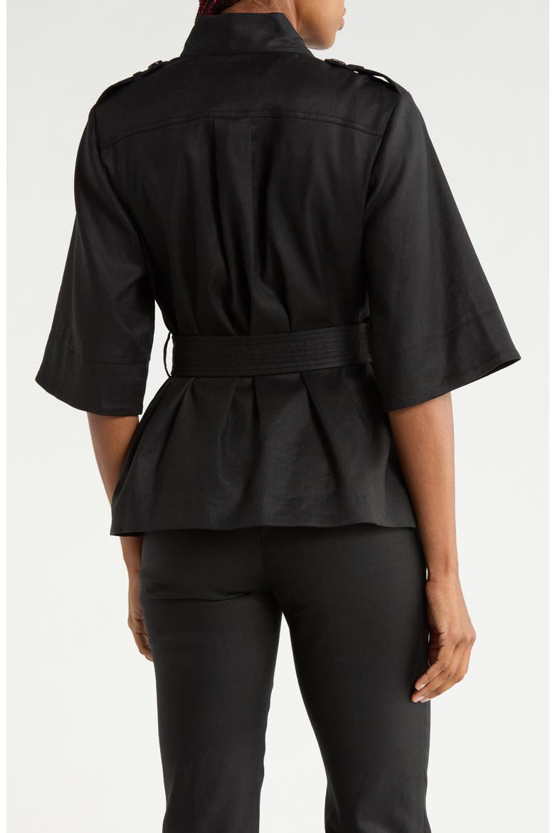 Shelby Linen Blend Jacket, Alternate, color, BLACK