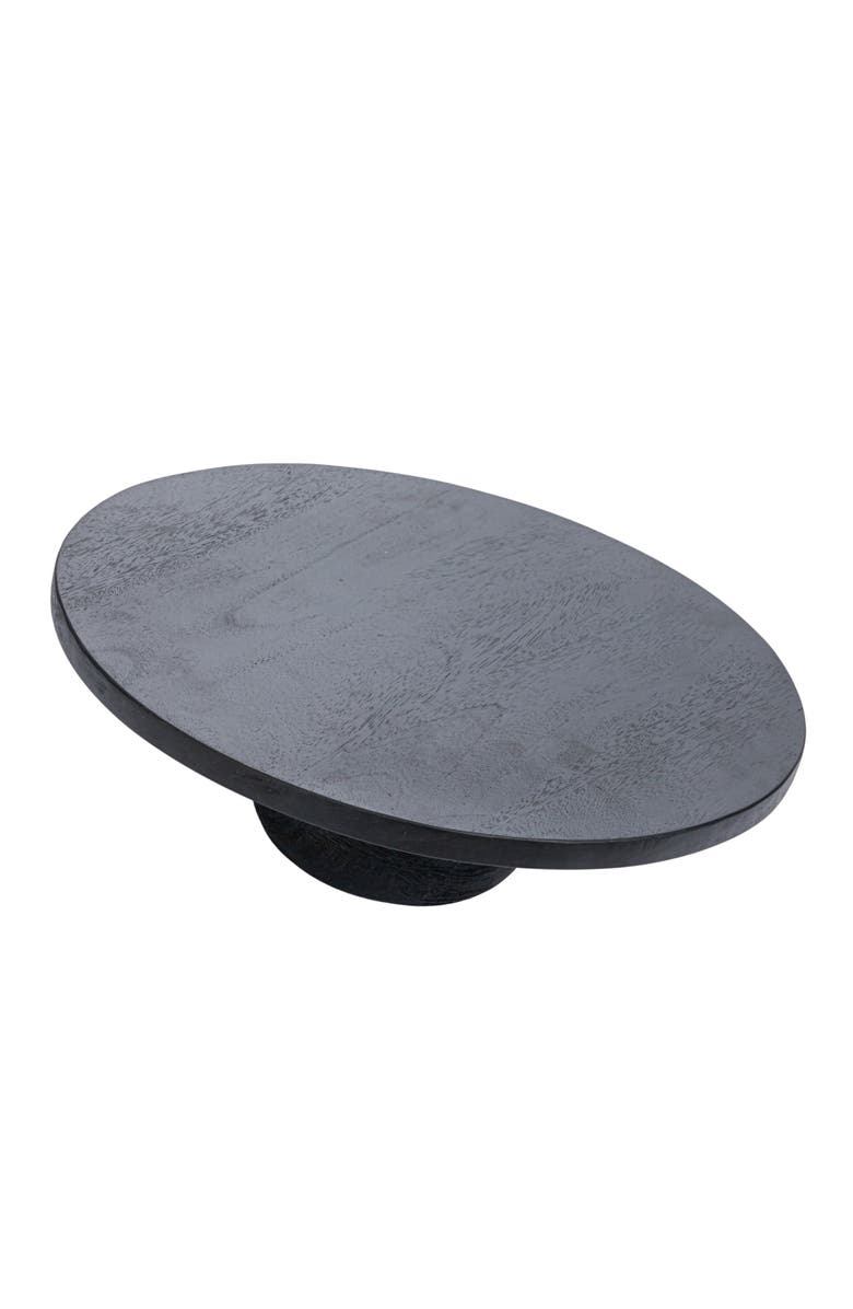 Storied Home Round Mango Wood Pedestal, Main, color, Black