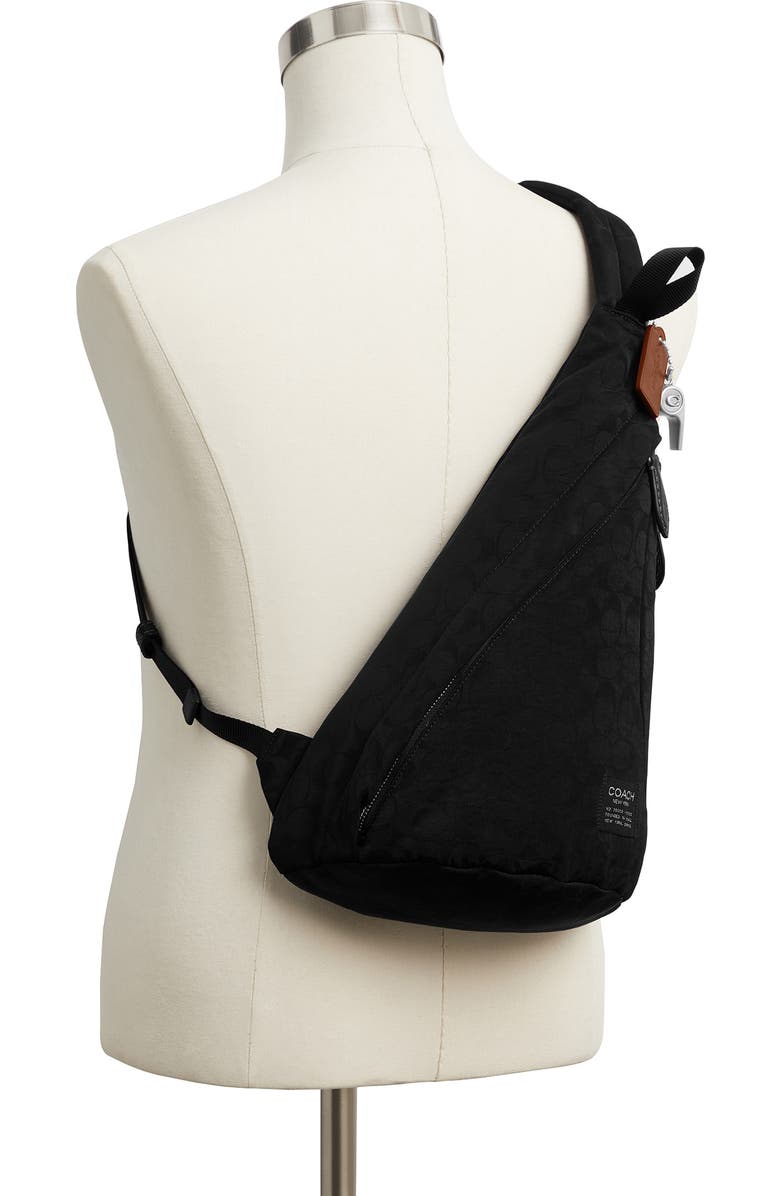 COACH Lachlan Sling in Signature Nylon, Alternate, color, Black