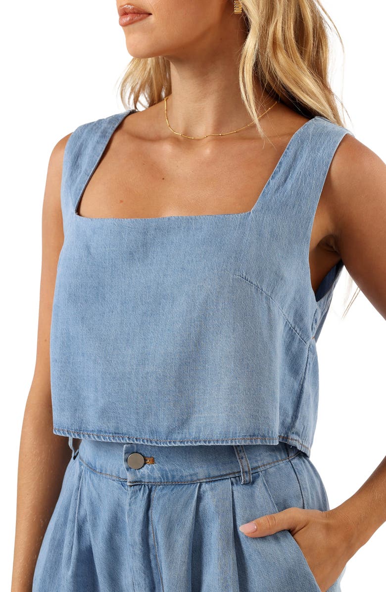 Petal & Pup Kingston Two-Piece Denim Tank & Shorts Set, Alternate, color, Medium Blue