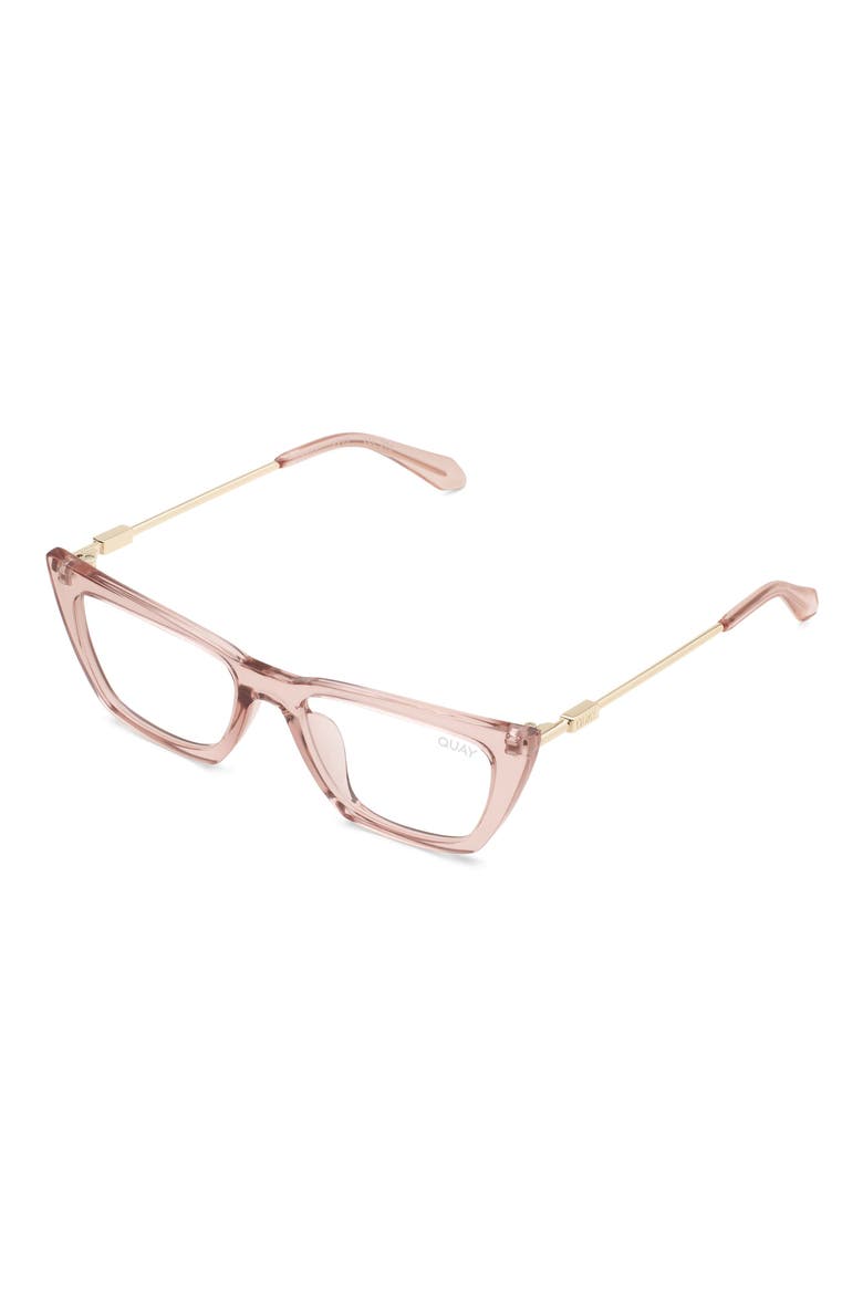 The Kween 34mm Cat Eye Blue Light Filtering Glasses, Alternate, color, TAN / CLEAR BLUE LIGHT