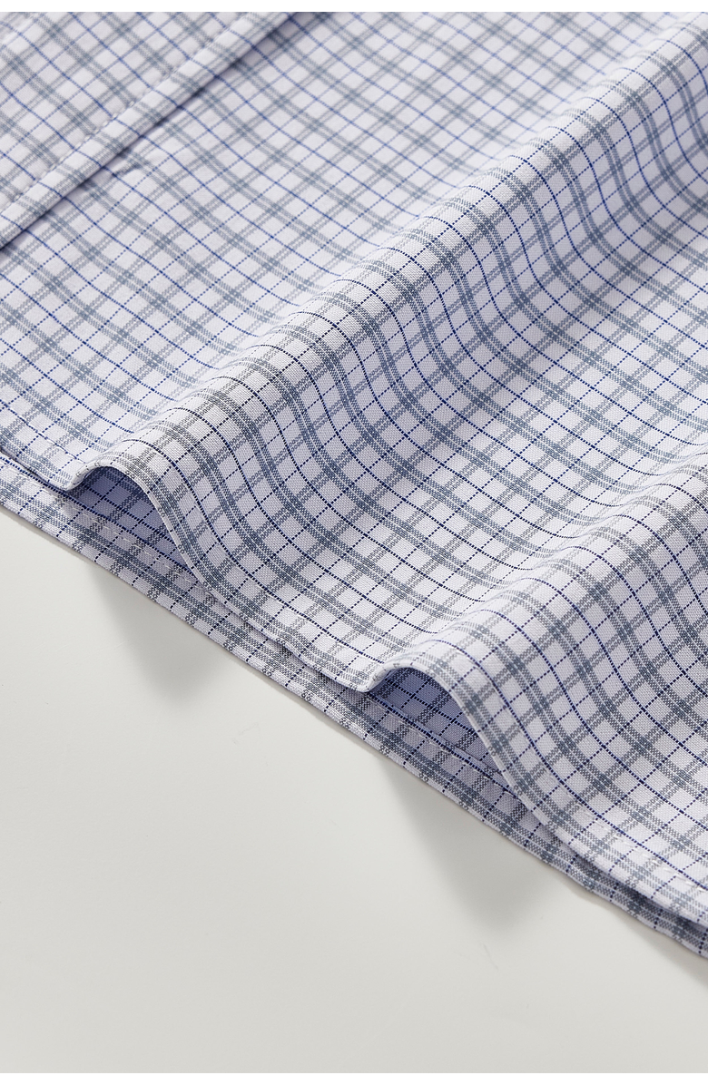 Regent Row Men's Big and Tall Long Sleeve Stanton Shirt, Tailored Fit, Performance Fabric & Ventilated Armholes, Alternate, color, White-Grey-Plaid