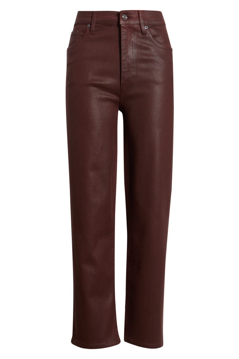 Le Sleek High Waist Ankle Straight Leg Jeans, Alternate, color, CURRANT COATED