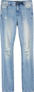 RtA Bryant Mid Rise Distressed Skinny Jeans
