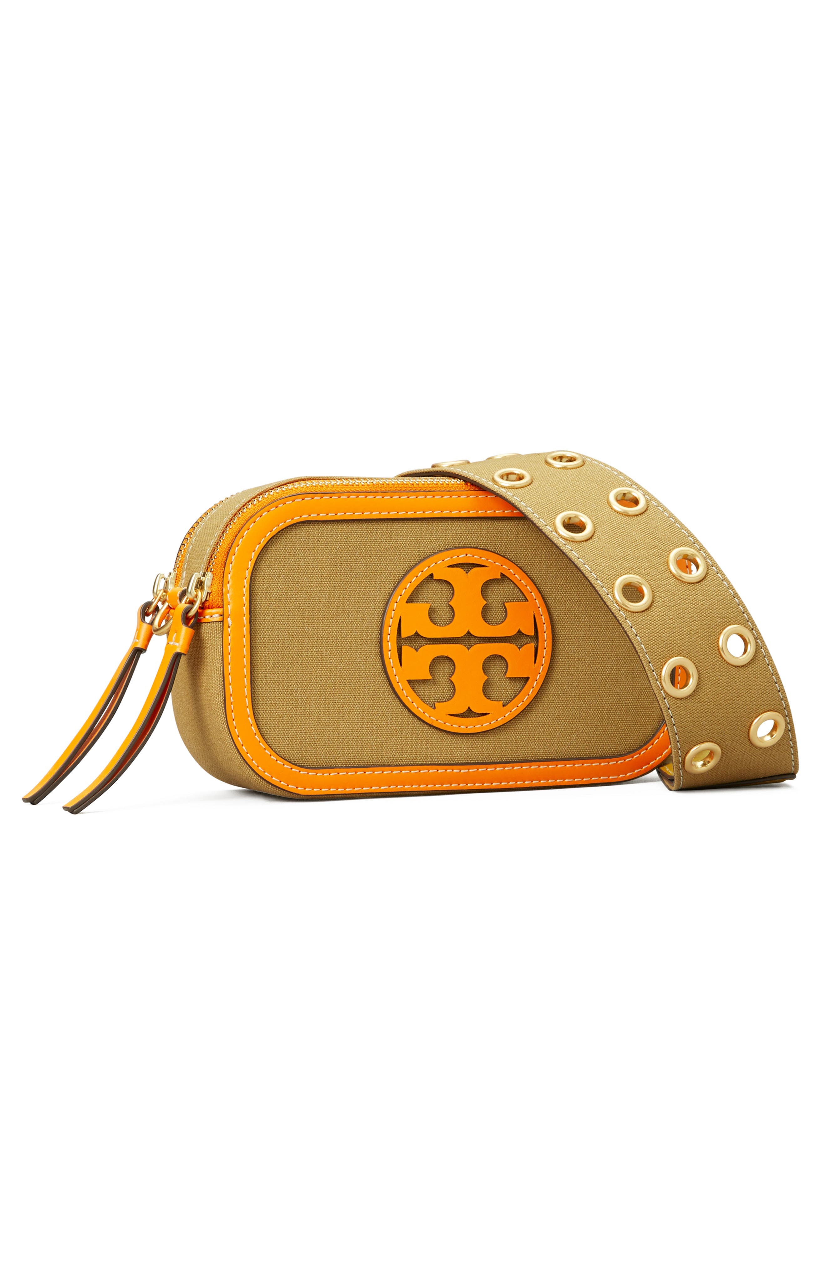 Tory Burch Mini Miller Cotton Canvas Crossbody Bag, Alternate, color, 