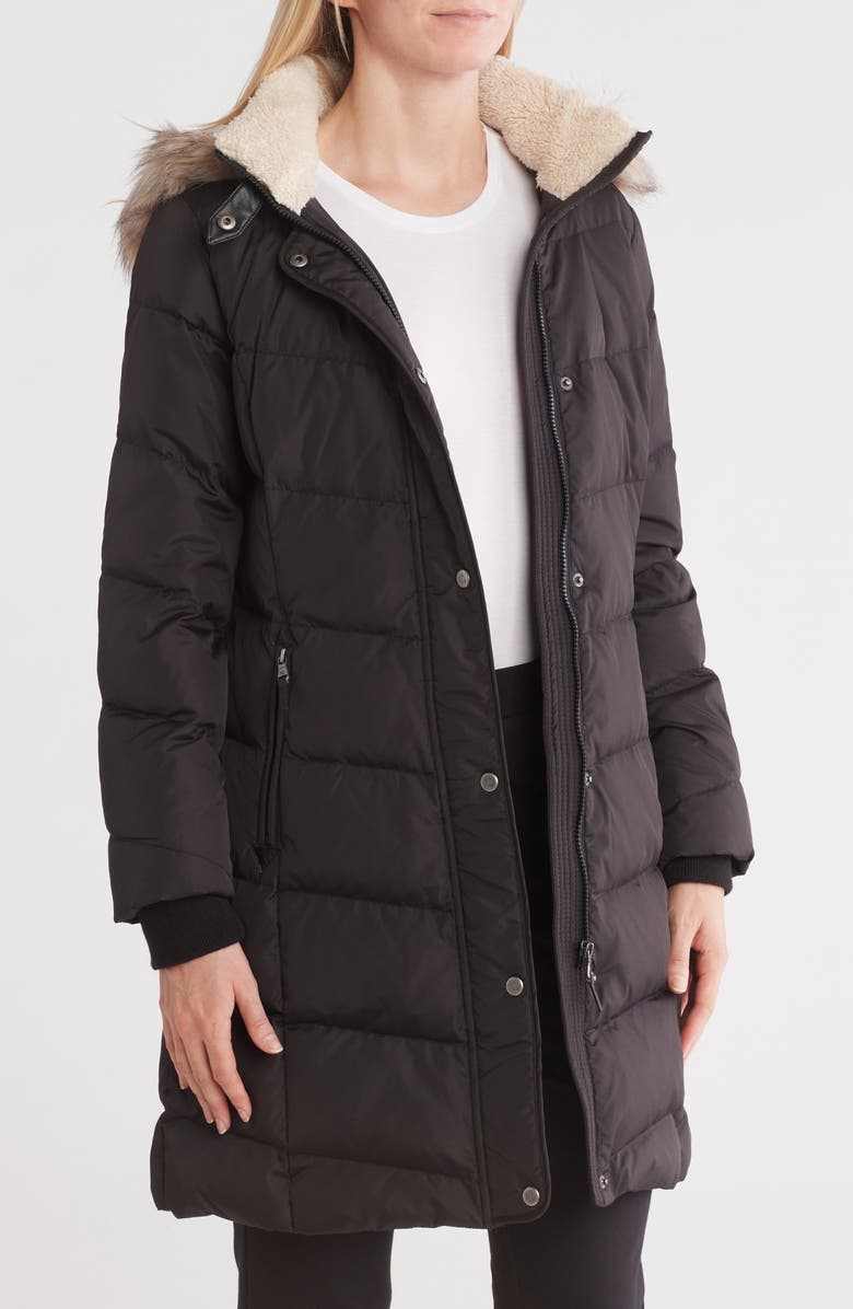 Lauren Ralph Lauren Faux Fur Trim Hooded Puffer Jacket, Alternate, color, 