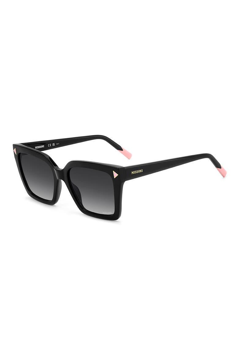 55mm Gradient Square Sunglasses, Alternate, color, BLACK/ DARK GREY