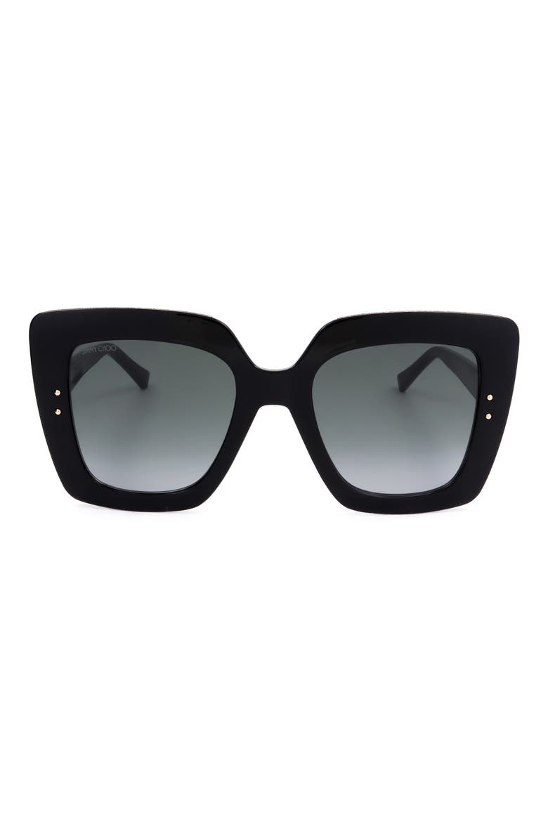 53mm Square Sunglasses, Main, color, BLACK
