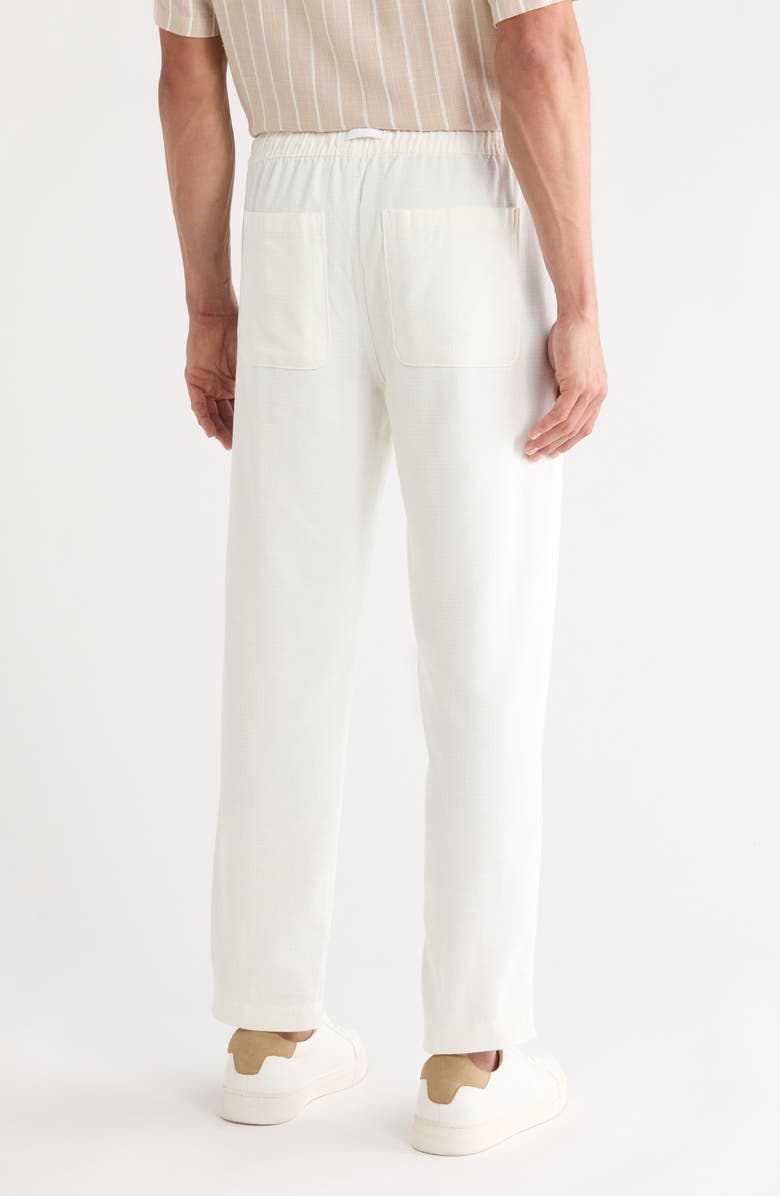 DENIM AND FLOWER Textured Drawstring Pants, Alternate, color, Oyster White
