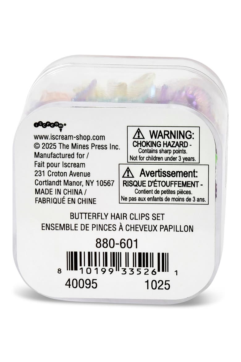 Kids' Mini Butterfly Hair Clip Pack, Alternate, color, MULTI