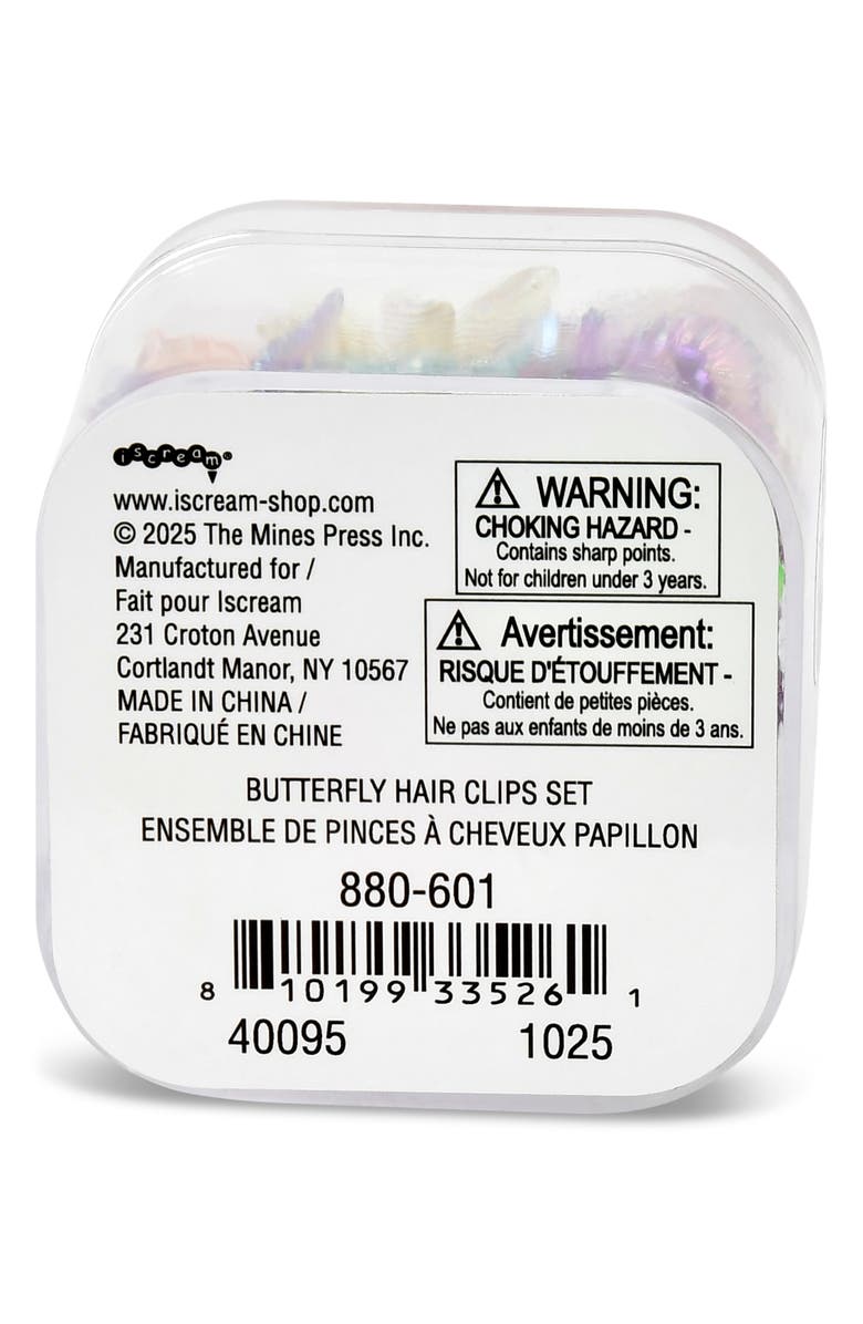 Iscream Kids' Mini Butterfly Hair Clip Pack, Alternate, color, Multi