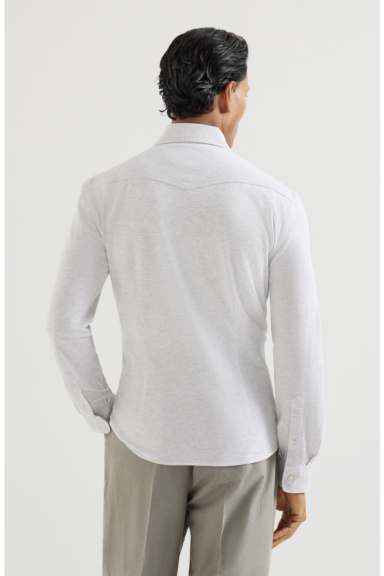 Easy-fit shirt with shoulder yoke, Alternate, color, Pebble