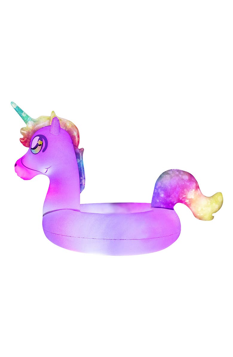 POOLCANDY Large LED Unicorn Tube Pool Float, Main, color, Pink
