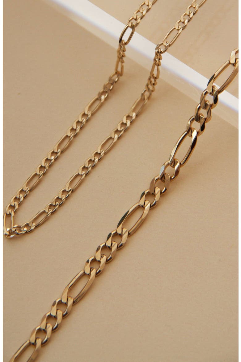 Figaro Chain Necklace, Alternate, color, Yellow Gold Vermeil