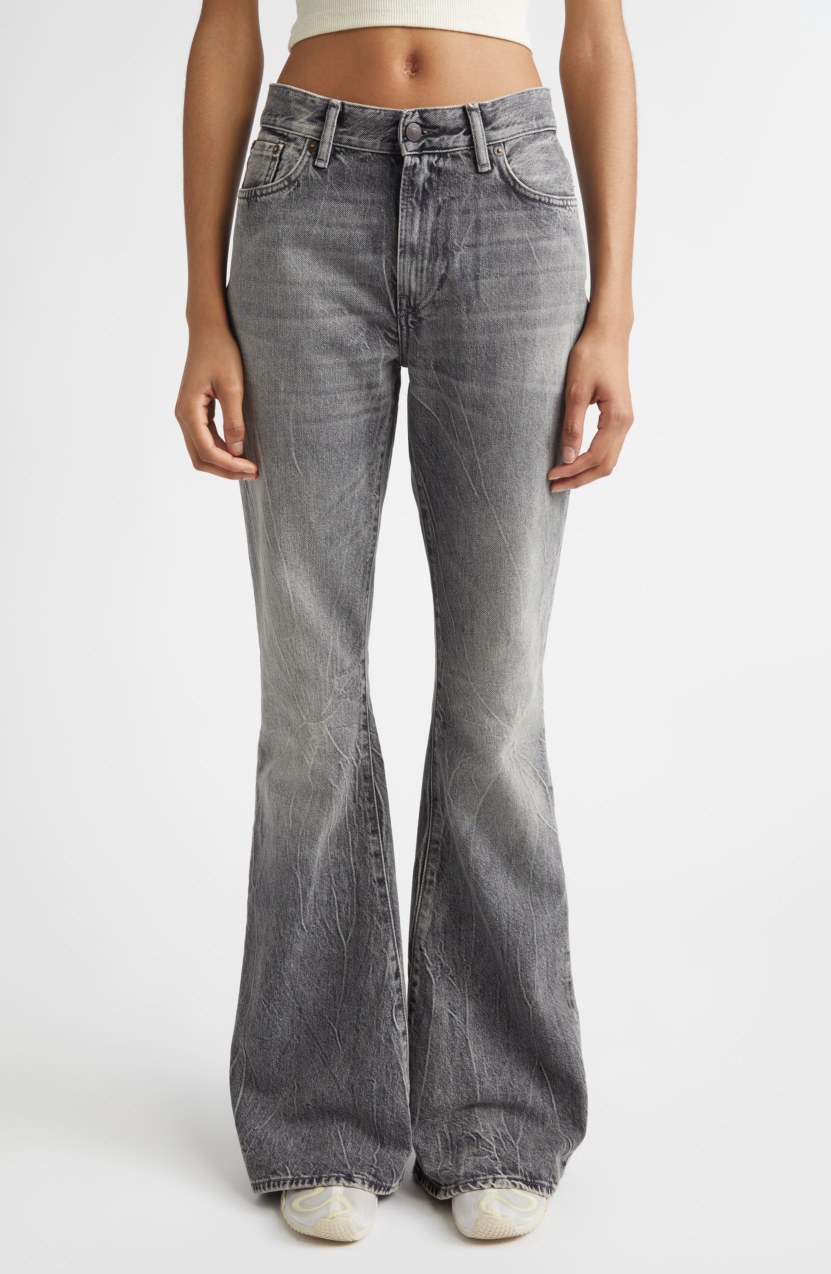 2025 Gothik High Waist Fitted Bootcut Jeans