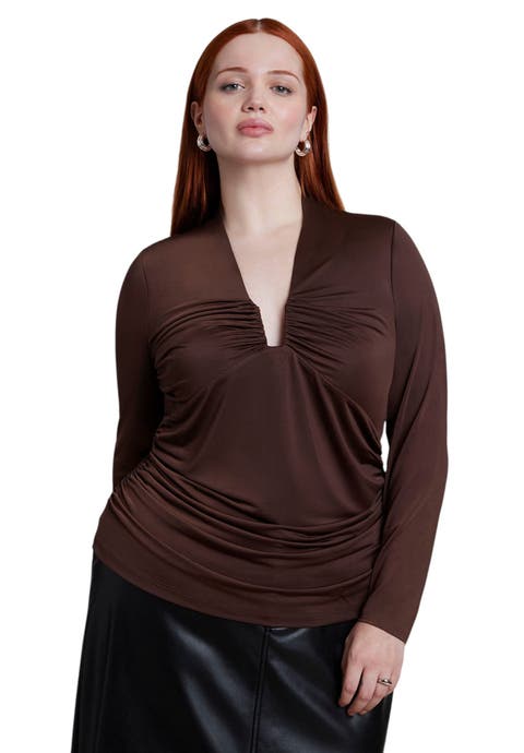 Shirred Square Neck Wire Top (plus)
