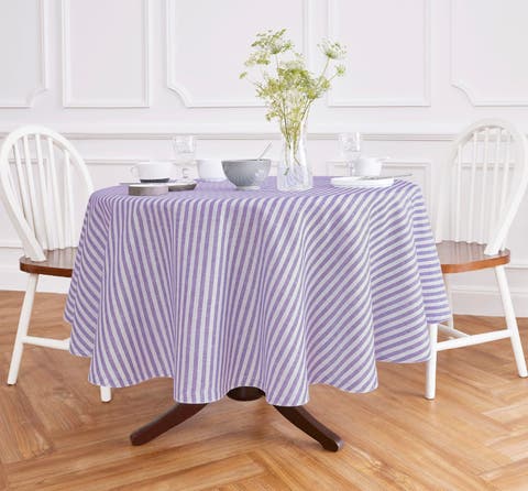 Linen Round Tablecloth - Amalfi Stripe
