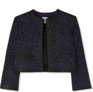 ST. JOHN Sequin Leopard Jacquard Crop Jacket