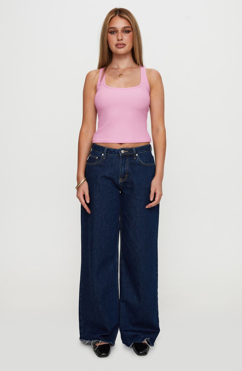 Princess Polly Baseline Square Neck Crop Rib Tank, Alternate, color, Pale Pink