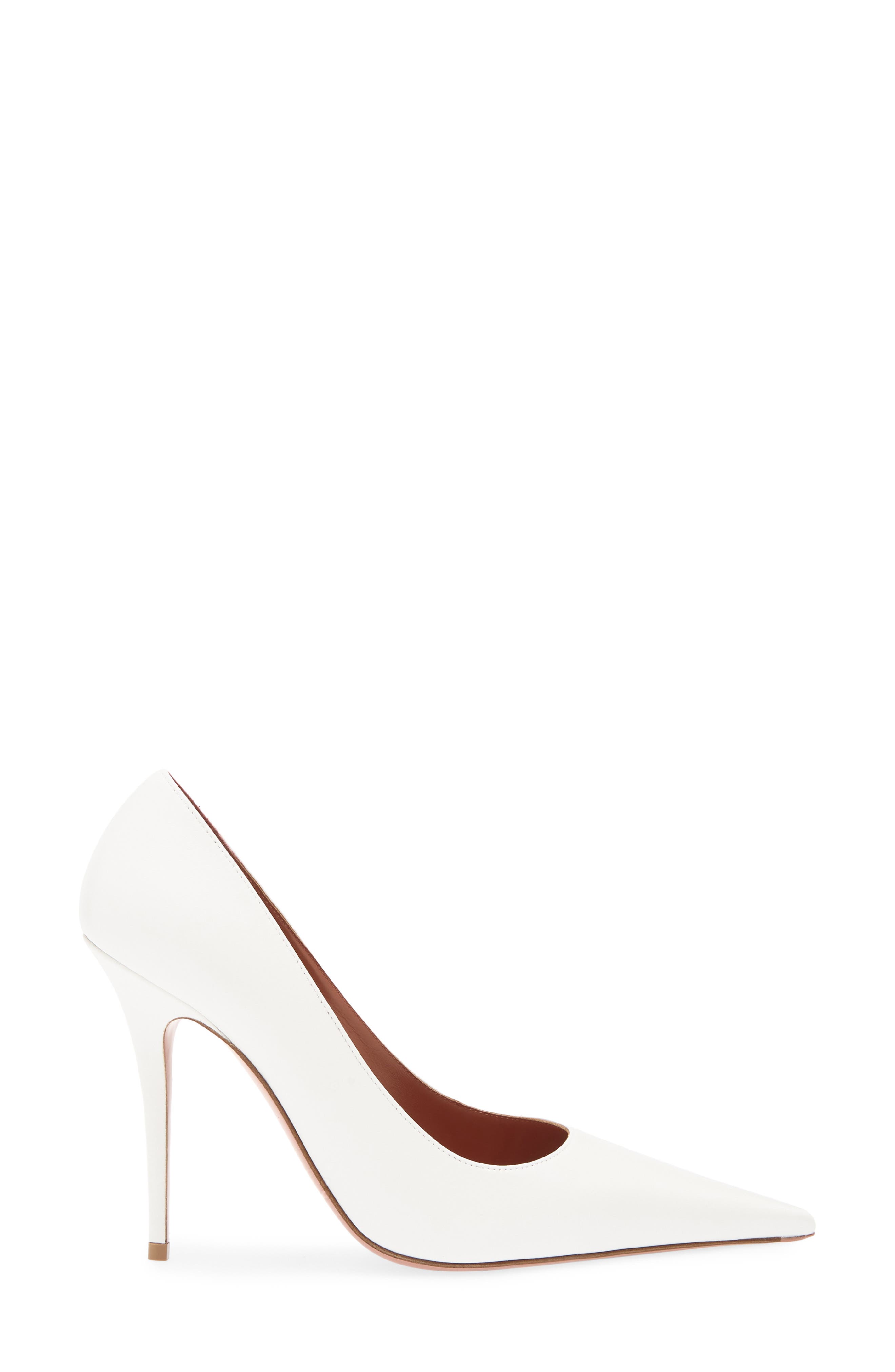 Amina Muaddi Barbara Pointy Toe Pump, Alternate, color, White Nappa