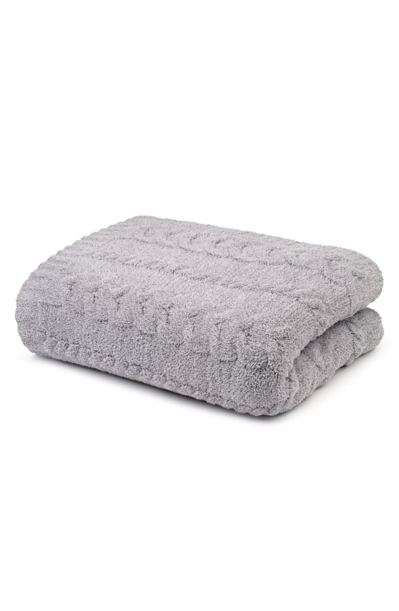 Kashwére Throw - Wide Cable - Heathered - Kash-cozy, Main, color, Fog / Nickel