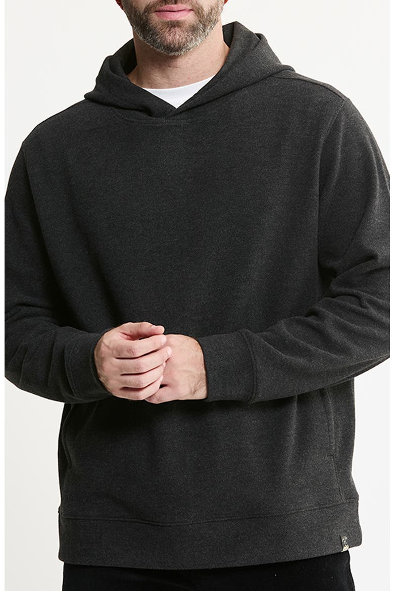 Textured Pullover Hoodie, Main, color, BLACK