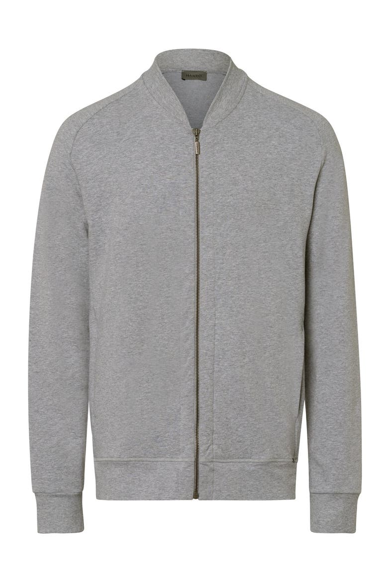 Living Cotton Zip-Up Jacket, Main, color, Grey Melange