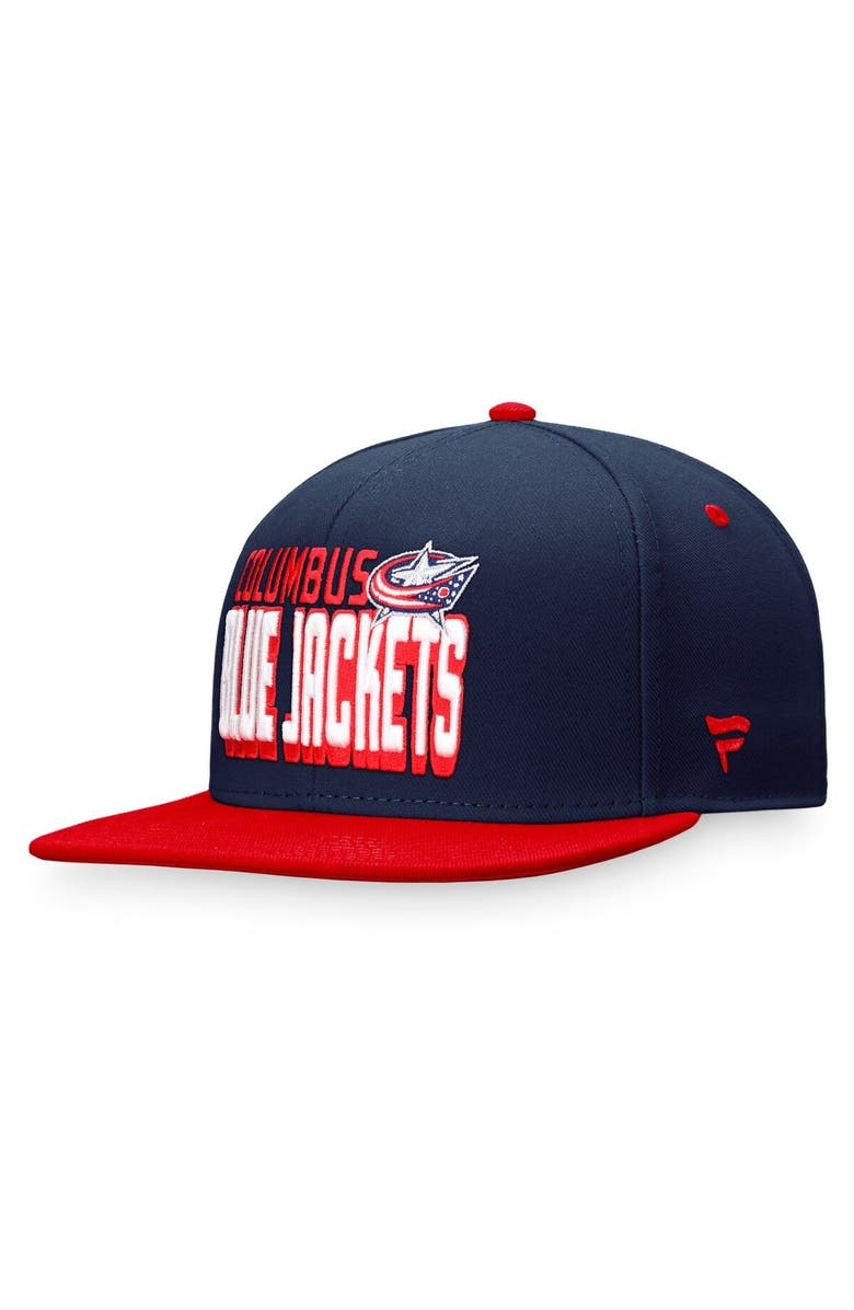 FANATICS Men's Fanatics Branded Navy/Red Columbus Blue Jackets Heritage Retro Two-Tone Snapback Hat, Alternate, color, 