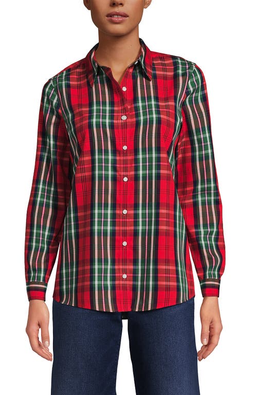 Lands' End No Iron Supima Cotton Long Sleeve Shirt In Multi