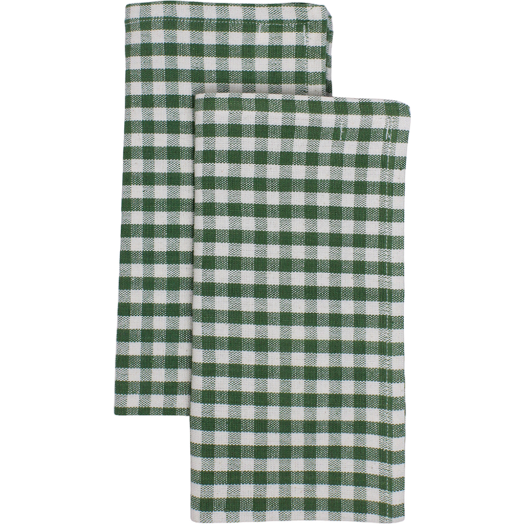 Kd Weave Gingham Napkin In Green