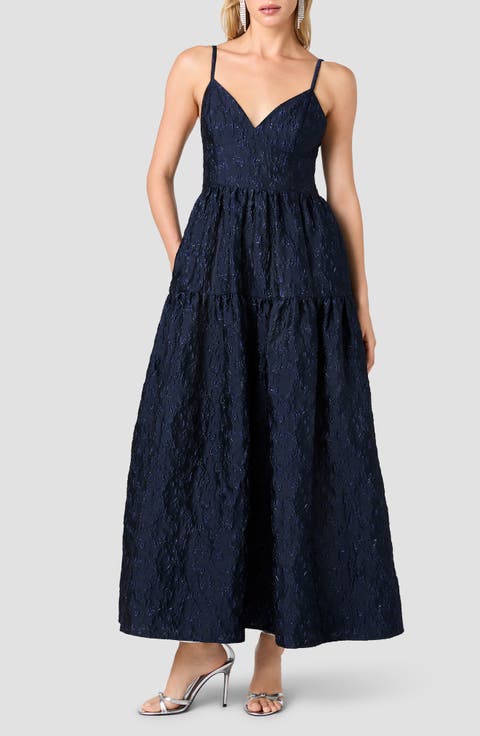 Anaya Floral Jacquard Maxi Dress