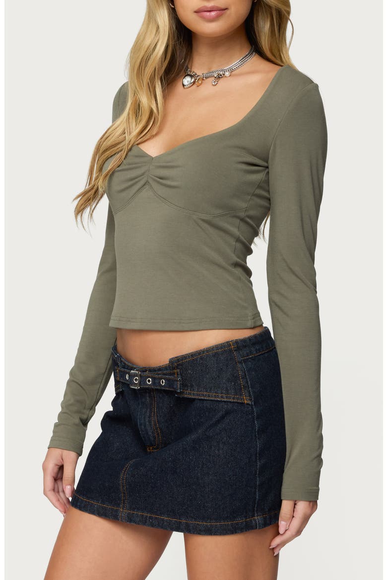 Zelly Long Sleeve Jersey Top, Alternate, color, OLIVE