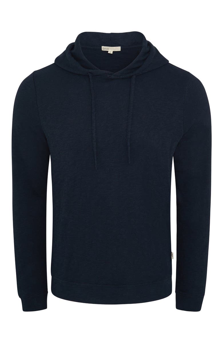 Onia Slub Pullover Hoodie, Alternate, color, Navy