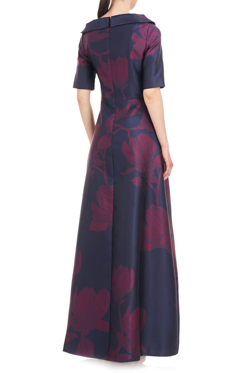 Kay Unger Coco Floral Print Gown, Alternate, color,