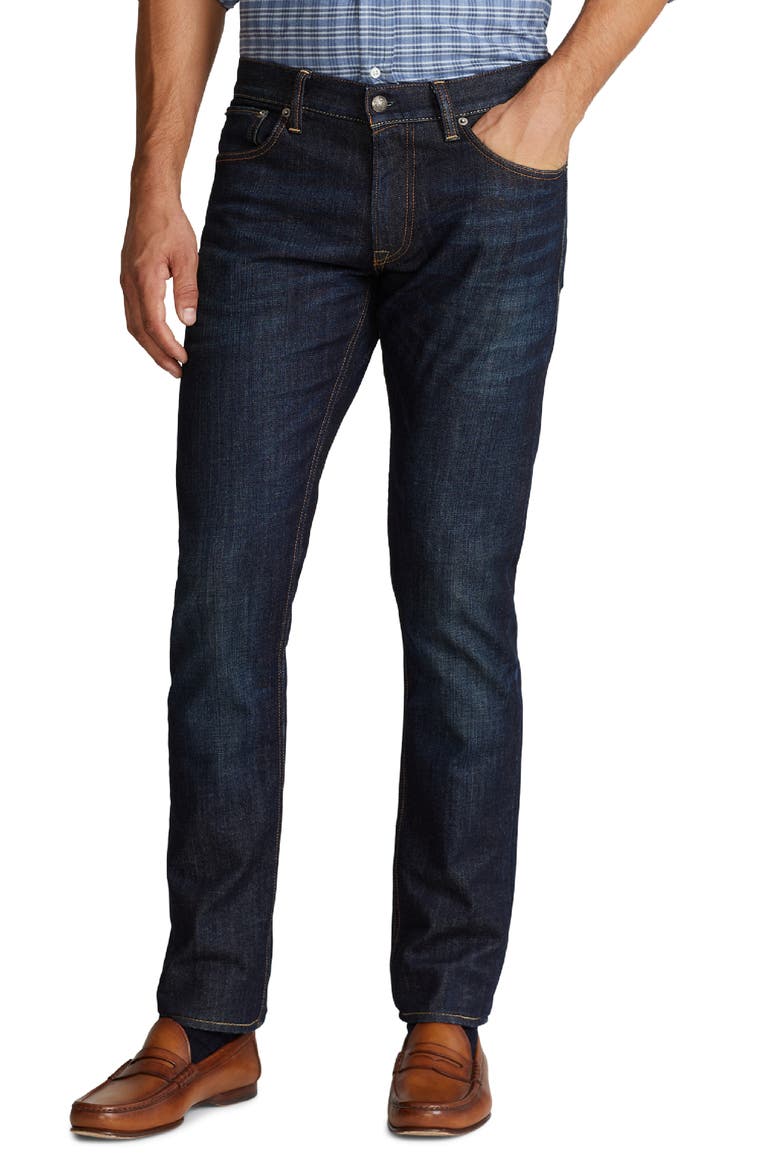 Slim Straight Leg Jeans, Main, color, DARK BLUE INDIGO