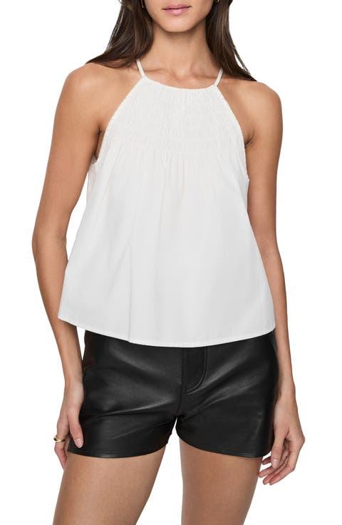 Cassie Smocked Sleeveless Cotton Top