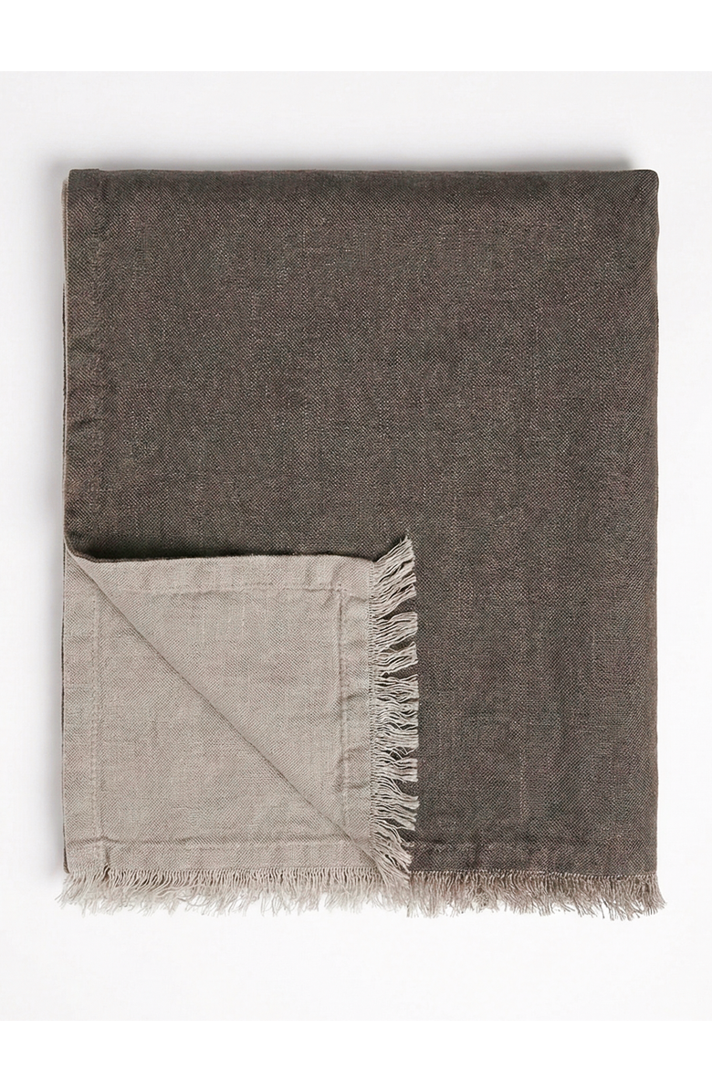 Anaya Reversible Linen Fringe Throw, Main, color, Mocha Brown