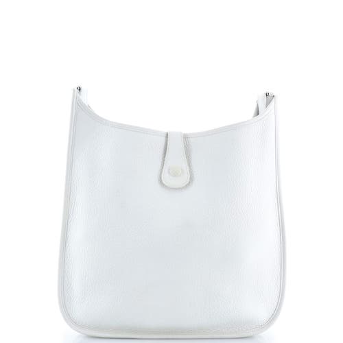 Pre-owned Hermes Hermes Evelyne Bag Gen I Clemence Gm In White