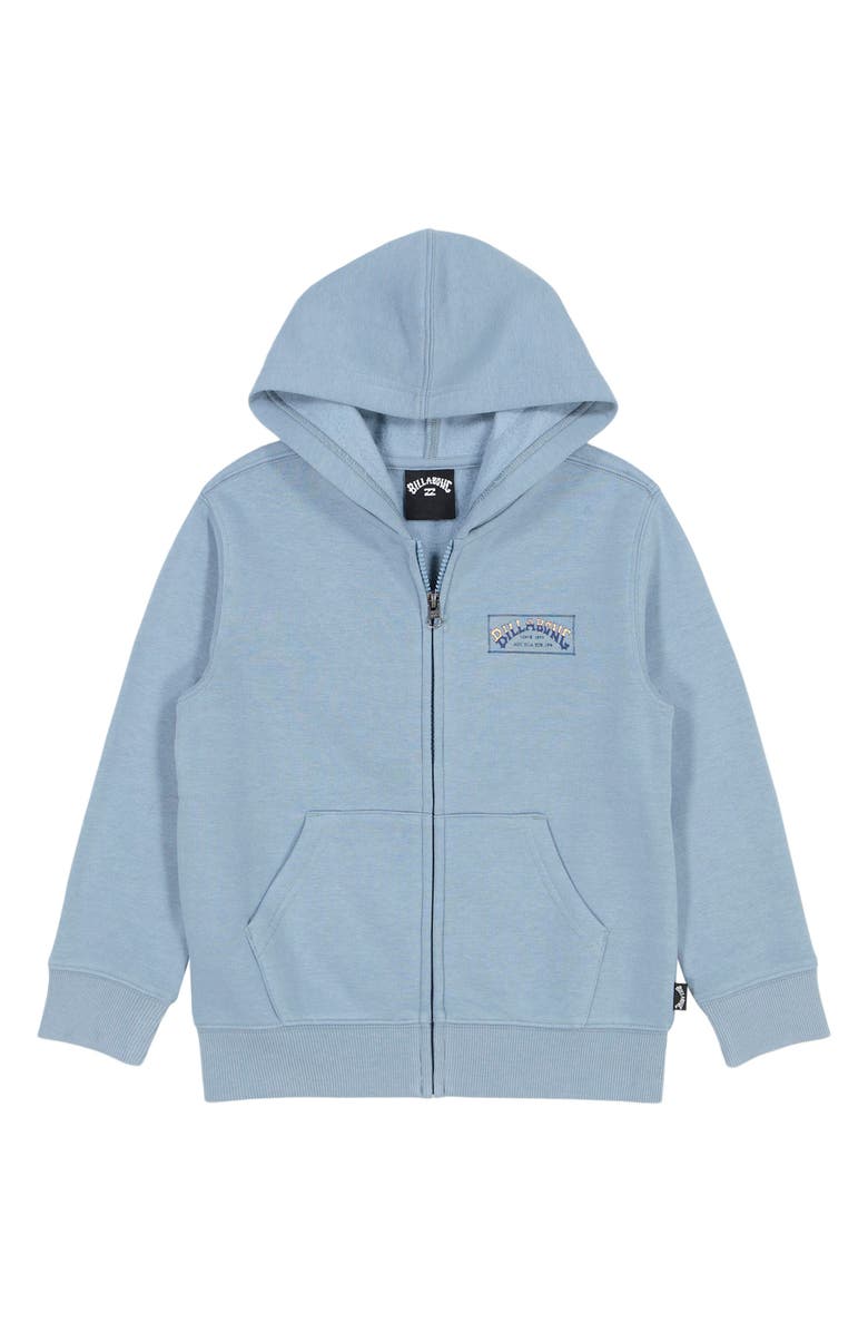 Billabong Kids' Original Arch Fill Fleece Graphic Hoodie, Main, color, Washed Blue