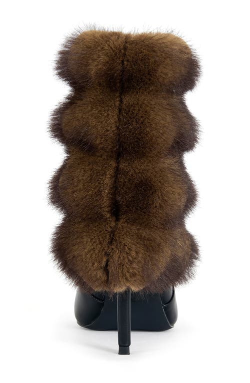 Azalea Wang Simon Faux Fur Bootie In Black