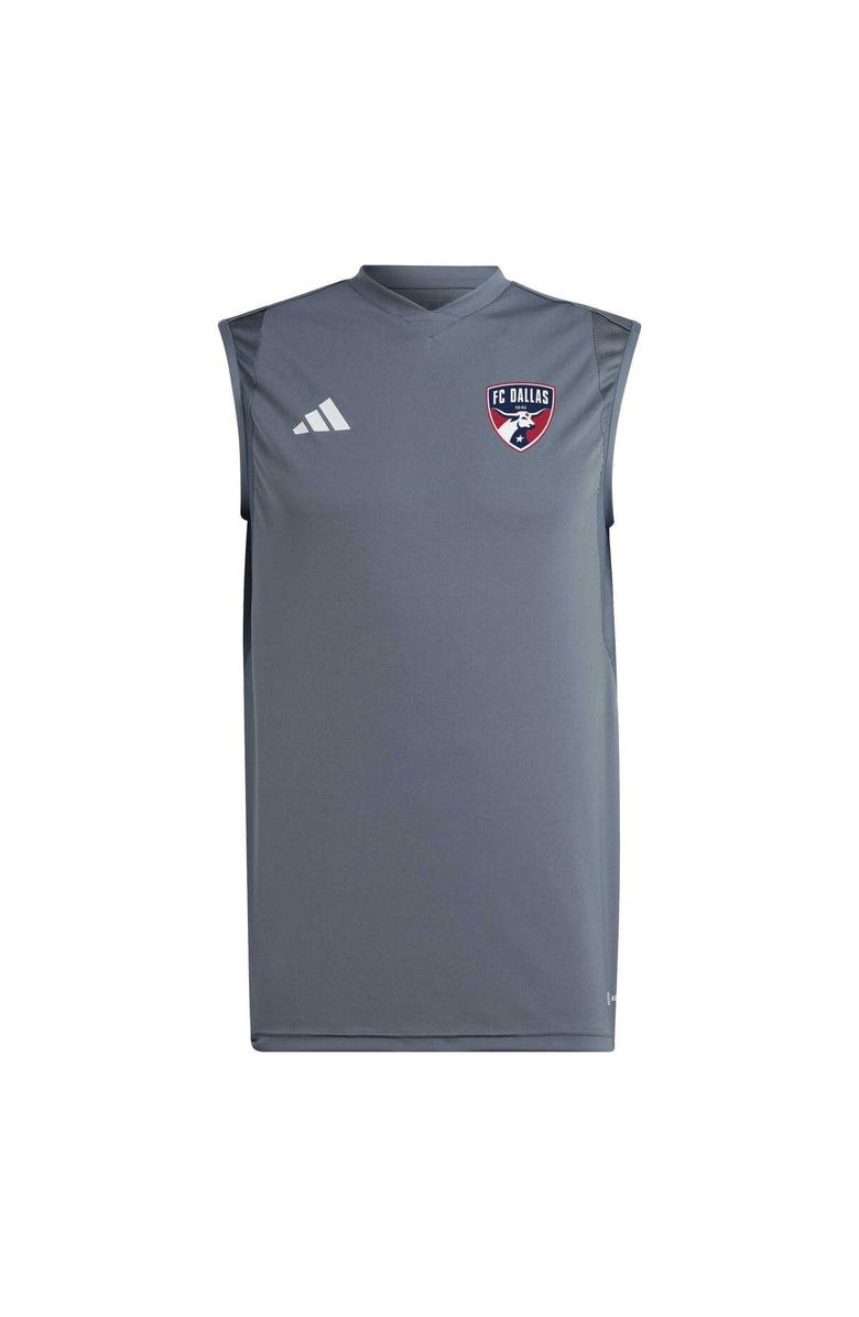 adidas Men's adidas Gray FC Dallas 2023 On-Field Sleeveless Training Jersey, Alternate, color, 