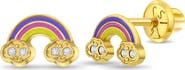 In Season Jewelry 14k Rainbow Enamel Girl Earrings
