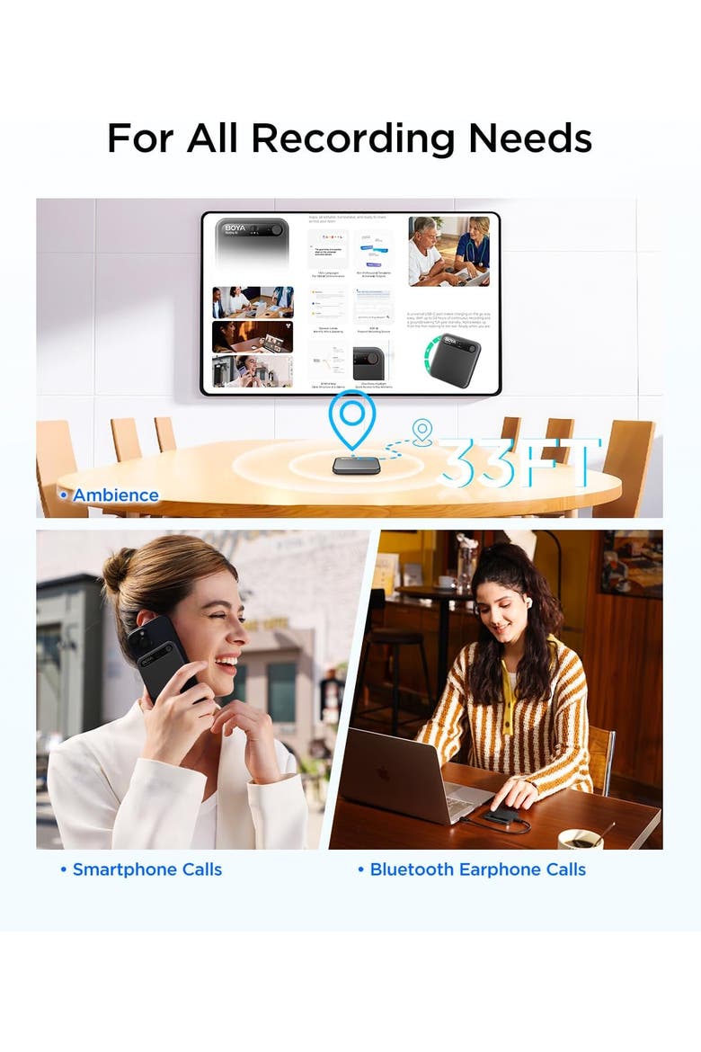 Ai Voice Recorder with Smart Transcription, Summary, App Control, 64GB Storage, Cloud Sync, 140+ Languages, MagSafe Compatible, Alternate, color, Black