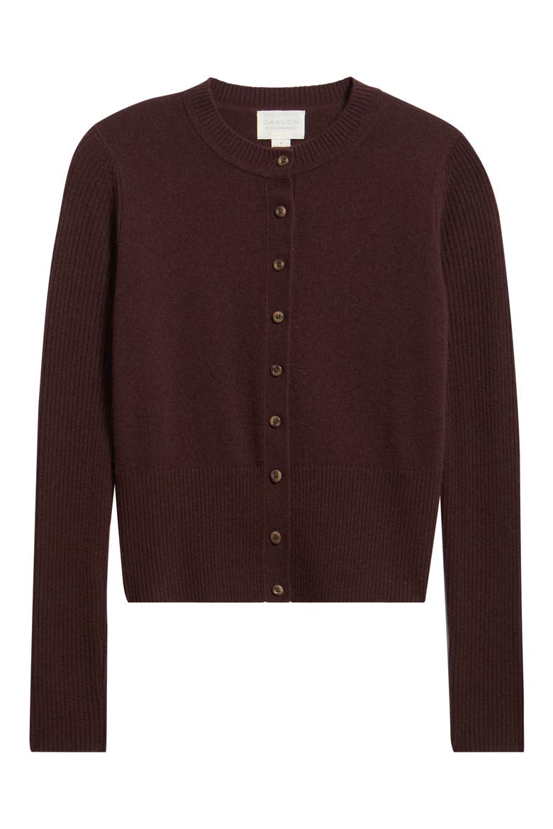 Wool & Cashmere Blend Cardigan, Main, color, BROWN CHOCOLATE