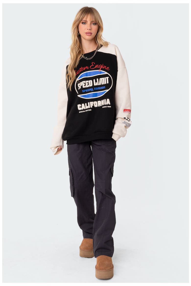 Fast Track Graphic Sweatshirt, Alternate, color, BLACK