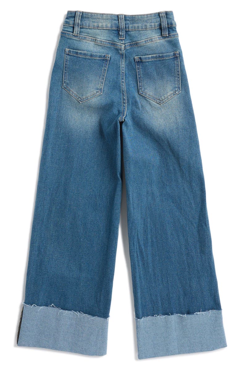 YMI Kids' Mega Cuff Wide Leg Jeans, Alternate, color, Potassium/ Whiskers 0