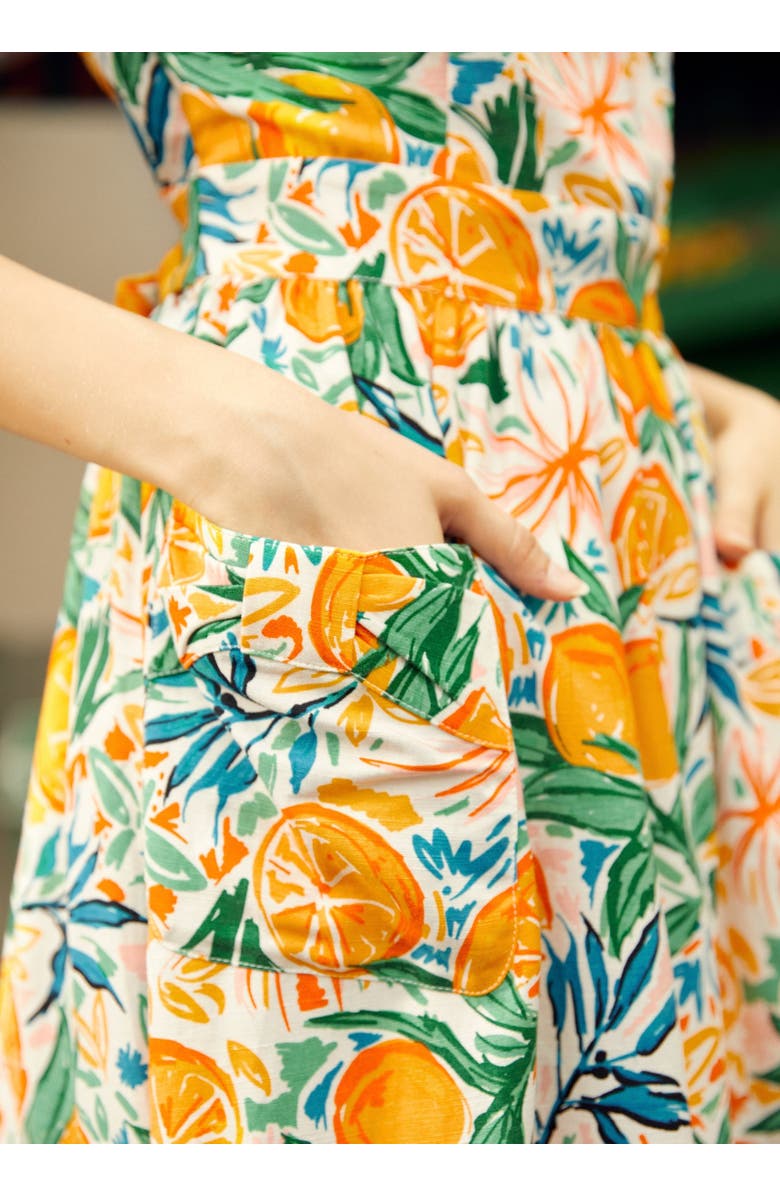 ModCloth Market Day Fit & Flare Dress, Alternate, color, Sweet Orange Spritz