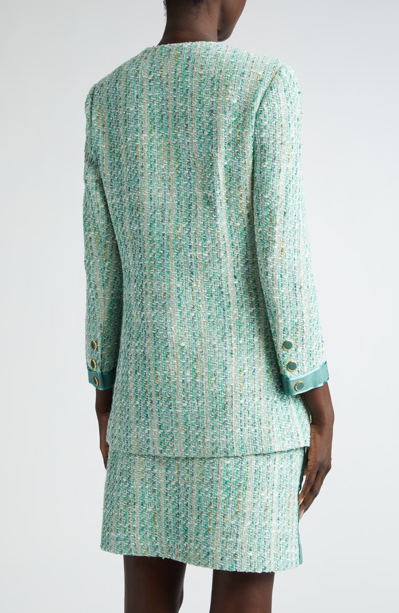 ST. JOHN Metallic Slub & Tape Tweed Jacket, Alternate, color,